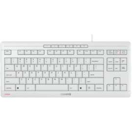CHERRY STREAM TKL Wired Keyboard, Compact,Pale Gray,Quiet,Cap Lock & Scroll LED's,Multimedia Keys