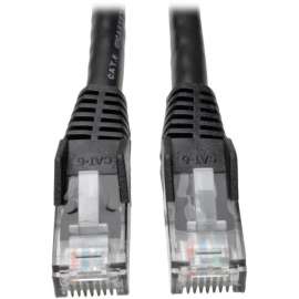 Tripp Lite 3' Cat6 Gigabit Snagless Molded Patch Cable RJ45 M/M Black 3ft, 3ft, 1 x RJ-45 Male, 1 x RJ-45 Male, Black