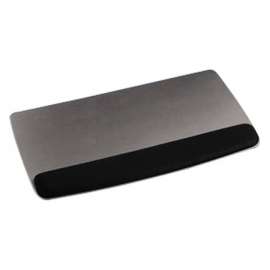 3M Gel Wristrest Platform for Keyboard, 1" x 19.58" x 10.62" Dimension, Black, Gel, Leatherette, 1 Pack