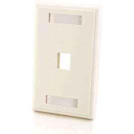 C2G 1-Port Single Gang Multimedia Keystone Wall Plate, White, 1 x Socket(s), White