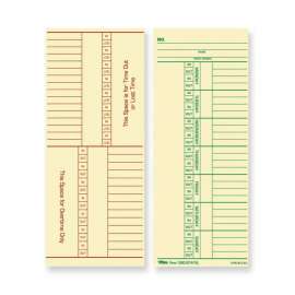 Tops Named Days/Overtime Time Cards 