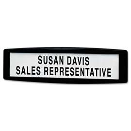 Plastic Partition Additions Nameplate, 9 x 0.75 x 2.5, Fabric Panel Mount, Dark Graphite