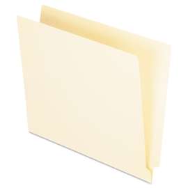 Manila End Tab Folders, 9.5" High Front, Straight 1-Ply Tabs, Letter Size, Manila, 100/Box