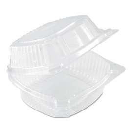 ClearView SmartLock Hinged Lid Container, 20 oz, 5.75 x 6 x 3, Clear, Plastic, 500/Carton
