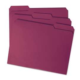 Colored File Folders, 1/3-Cut Tabs: Assorted, Letter Size, 0.75" Expansion, Maroon, 100/Box