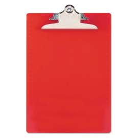 Recycled Plastic Clipboard with Ruler Edge, 1" Clip Capacity, Holds 8.5 x 11 Sheets, Red