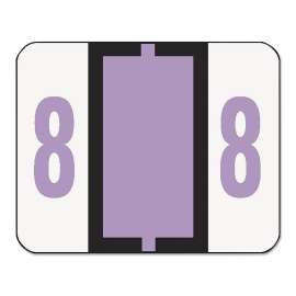 Numerical End Tab File Folder Labels, 8, 1 x 1.25, White, 500/Roll