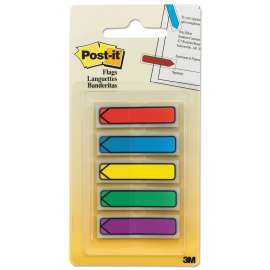 Arrow 0.5" Page Flags, Blue/Green/Purple/Red/Yellow, 20/Color, 100/Pack