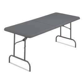 IndestrucTable Classic Bi-Folding Table, Rectangular, 250 lb Capacity, 60w x 30d x 29h, Charcoal