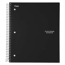 Wirebound Notebook, 3 Subjects, Medium/College Rule, Black Cover, 11 x 8.5, 150 Sheets