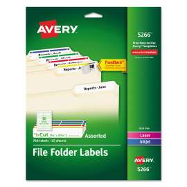 Permanent TrueBlock File Folder Labels with Sure Feed Technology, 0.66 x 3.44, White, 30/Sheet, 25 Sheets/Pack