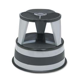 Kik-Step Steel Step Stool, 2-Step, 350 lb Capacity, 16" Diameter x 14.25"h, Slate