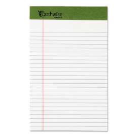 Earthwise by Ampad Recycled Writing Pad, Narrow Rule, Politex Green Headband, 50 White 5 x 8 Sheets, Dozen
