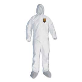 A45 Liquid and Particle Protection Surface Prep/Paint Coveralls, Large, White, 25/Carton