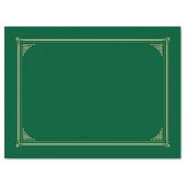 Certificate/Document Cover, 12.5 x 9.75, Green, 6/Pack