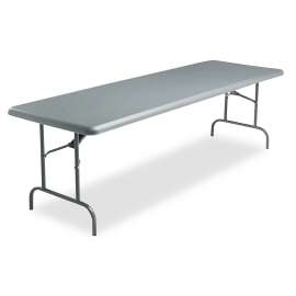 IndestrucTable Industrial Folding Table, Rectangular Top, 1,200 lb Capacity, 96w x 30d x 29h, Charcoal