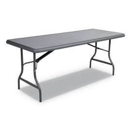 IndestrucTable Industrial Folding Table, Rectangular Top, 1,200 lb Capacity, 72w x 30d x 29h, Charcoal