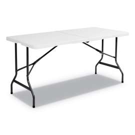 IndestrucTable Classic Bi-Folding Table, Rectangular, 250 lb Capacity, 60w x 30d x 29h, Platinum