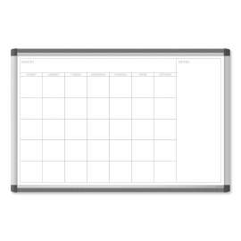 PINIT Magnetic Dry Erase Calendar, Undated One Month, 36 x 24, White Surface, Silver Aluminum Frame