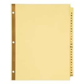 Preprinted Laminated Tab Dividers with Gold Reinforced Binding Edge, 25-Tab, A to Z, 11 x 8.5, Buff, 1 Set