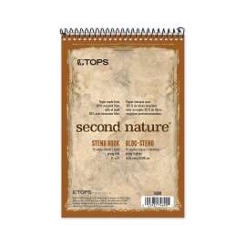 Second Nature Recycled Notepads, Gregg Rule, Brown Cover, 70 White 6 x 9 Sheets