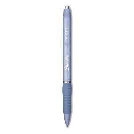 S-Gel Fashion Barrel Gel Pen, Retractable, Medium 0.7 mm, Black Ink, Frost Blue Barrel, Dozen