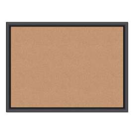 Cork Bulletin Board, 24 x 18, Natural Surface, Black Medium-Density Fiberboard Frame