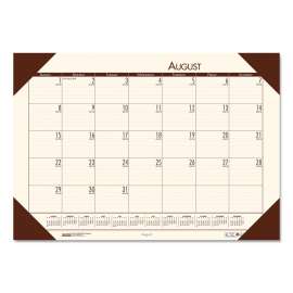 EcoTones Recycled Academic Desk Pad Calendar, 18.5 x 13, Cream Sheets, Brown Corners, 12-Month (Aug to July): 2022 to 2023