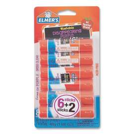 Disappearing Purple School Glue Stick, 0.21 oz, Dries Clear, 8/Pack