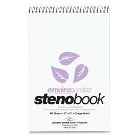 Enviroshades Steno Notepad, Gregg Rule, White Cover, 80 Orchid 6 x 9 Sheets, 4/Pack