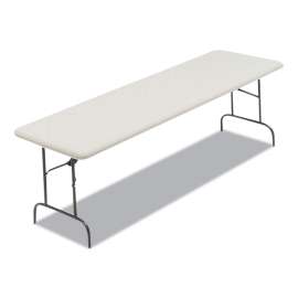 IndestrucTables Too 600 Series Folding Table, Rectangular Top, 600 lb Capacity, 96w x 30d x 29h, Platinum