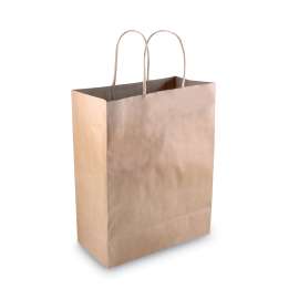 Premium Shopping Bag, 8" x 4" x 10.25", Brown Kraft, 50/Box