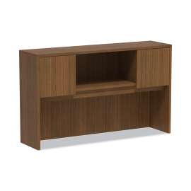 Alera - Valencia Series Modern Walnut 4 Compartments Office Desk Hutch with Doors
