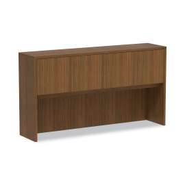 Alera - Valencia Series Modern Walnut 4 Compartments Office Desk Hutch with Doors