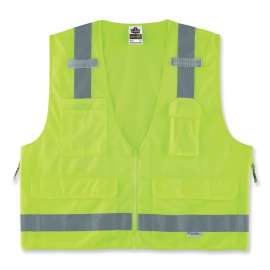 Ergodyne GloWear 8250Z Class 2 Surveyors Vest, Lime, L/XL