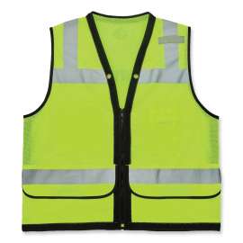 GloWear 8253HDZ Class 2 Heavy-Duty Mesh Surveyors Vest, Polyester, Small/Medium, Lime, Ships in 1-3 Business Days