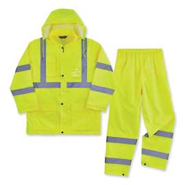GloWear 8376K Lightweight HV Rain Suit, 2X-Large, Lime, Ships in 1-3 Business Days