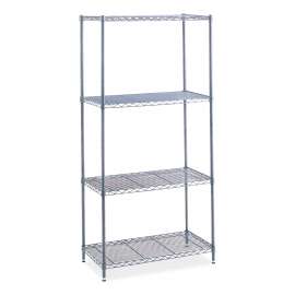 Industrial Wire Shelving, Four-Shelf, 48w x 18d x 72h, Metallic Gray, Ships in 1-3 Business Days