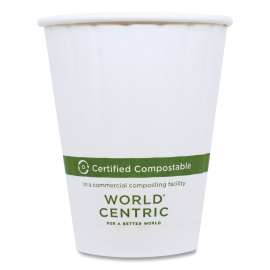 Double Wall Paper Hot Cups, 12 oz, White, 1,000/Carton