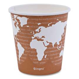 World Art Renewable and Compostable Hot Cups, 10 oz, 50/Pack, 20 Packs/Carton