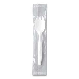 Regal Mediumweight Cutlery, Individually Wrapped, Spork, White, 1,000/Carton
