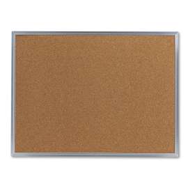 Cork Bulletin Board, 24 x 18, Natural Surface, Aluminum Frame