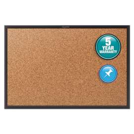 Classic Series Cork Bulletin Board, 60x36, Black Aluminum Frame