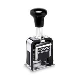 Automatic Numbering Machine, 6 wheels, Self-Inking, Black 0.75 x 0.25