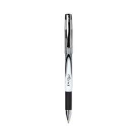 Z-Grip Flight Ballpoint Pen, Stick, Bold 1.2 mm, Black Ink, White/Black Fashion Accents Barrel, 12/Pack