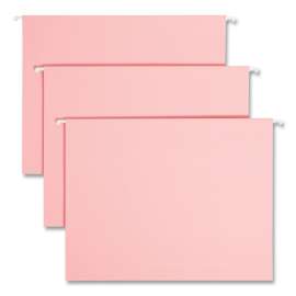 Colored Hanging File Folders with 1/5 Cut Tabs, Letter Size, 1/5-Cut Tabs, Pink, 25/Box