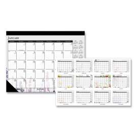 Recycled Desk Pad Calendar, Wild Flowers Artwork, 22 x 17, White Sheets, Black Binding/Corners,12-Month (Jan-Dec): 2023
