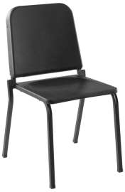 NPS - 8200 Series Black Plastic 18" Music Stack Chair with Black Steel Frame