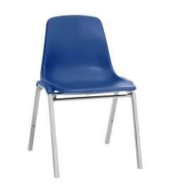 NPS - 8100 Series Blue Plastic Stack Chair with Gray Steel Frame