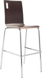NPS - Bushwick Series Espresso Bentwood 46.5" Stack Bar Stool with Chrome Frame
